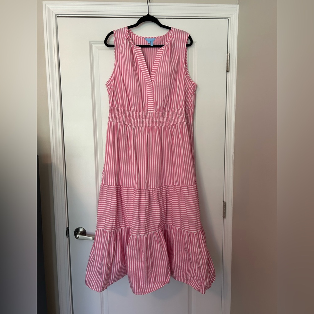 Draper James Pink and White Striped Poplin Dress